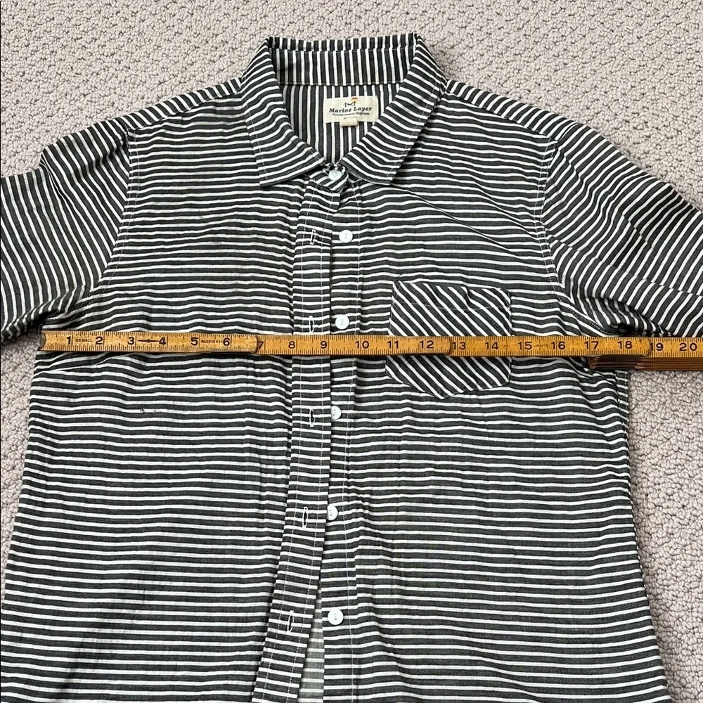 Marine Layer Black and White Striped Button-Down Shirt